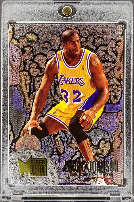 Spectacular Magic Johnson METAL CARD NBA LAKERS w/CASE