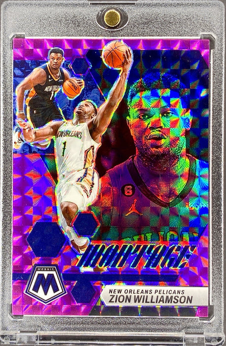 Spectacular Zion Williamson PURPLE REFRACTOR CARD #/99 SP PELICANS MINT