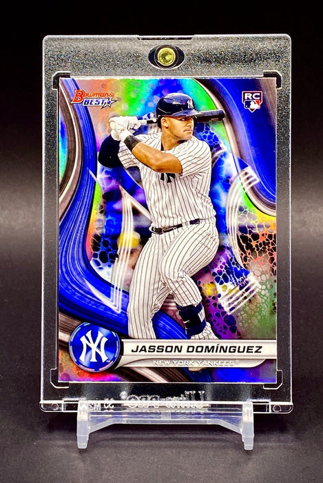 Jasson Dominguez ROOKIE Color Burst Refractor Card BOWMAN Yankees w/Holder