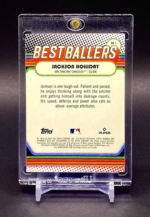 Jackson Holliday ROOKIE REFRACTOR INVESTMENT INSERT CARD ORIOLES w/HOLDER