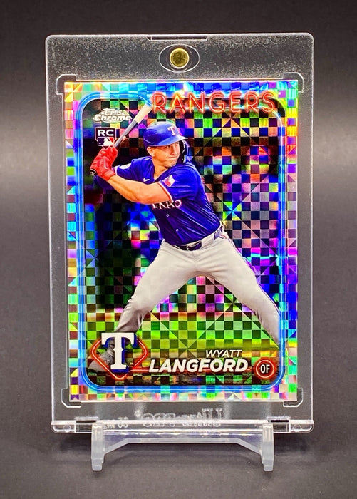 Wyatt Langford ROOKIE X REFRACTOR CARD SP CHROME RANGERS w/CASE