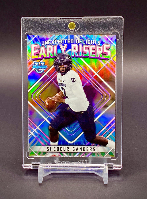 Shedeur Sanders RARE UNIVERSITY REFRACTOR INVESTMENT CARD SP BUFFALOES w/HOLDER