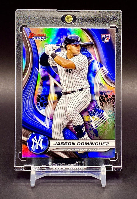 Jasson Dominguez ROOKIE Color Burst Refractor Card BOWMAN Yankees w/Holder