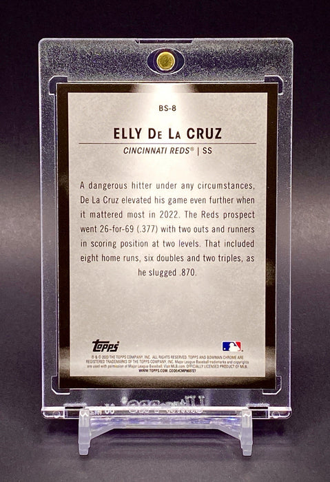 Elly De La Cruz RARE SPOTLIGHT REFRACTOR CARD SP CHROME REDS w/CASE